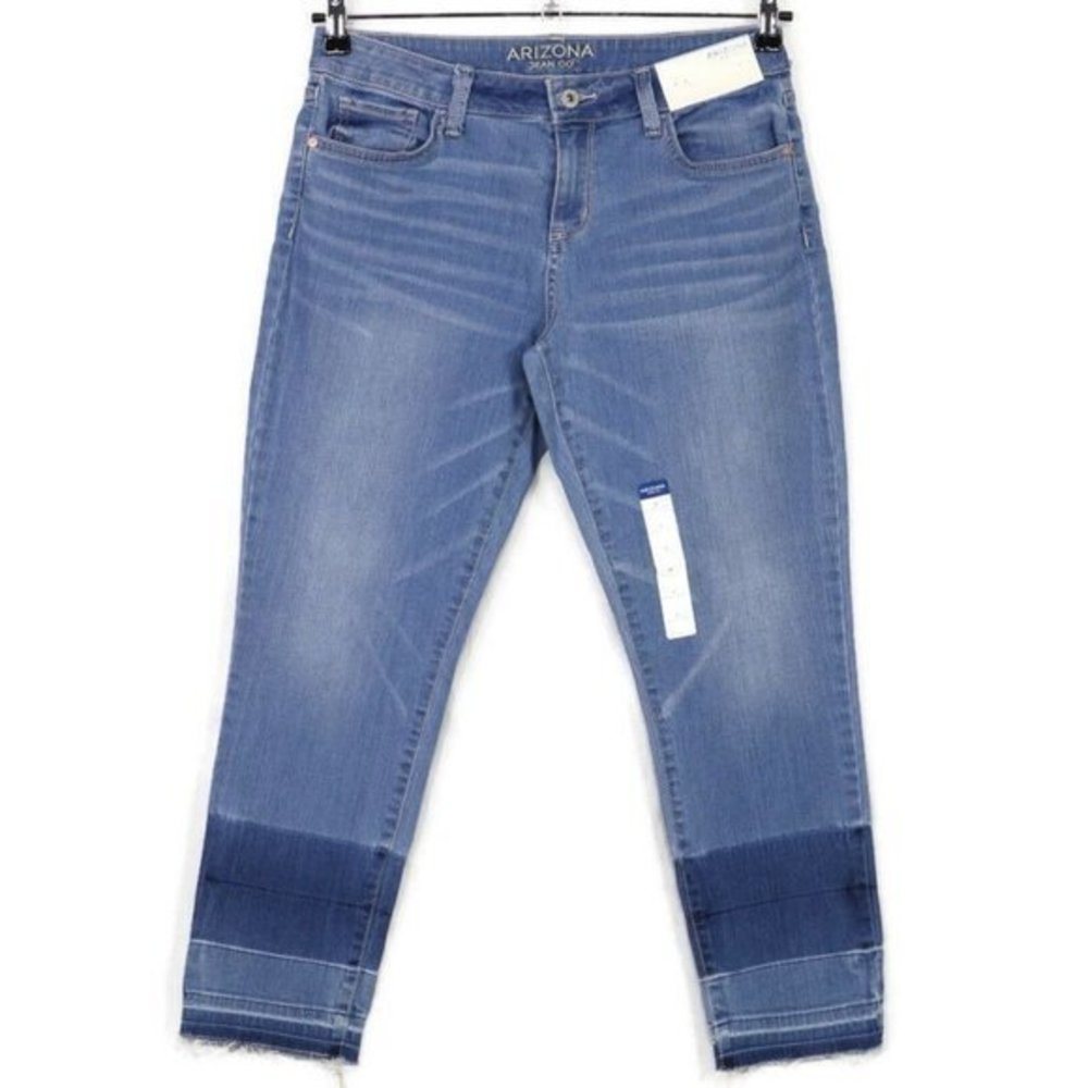 Arizona Jean Co Jegging Crop Jeans Raw Hem Frayed‎ Stretch 9